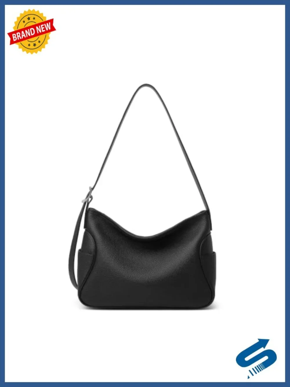 Genuine Leather Hobo Purse Women Soft Top Grained Shoulder Tote Adjustable Strap
